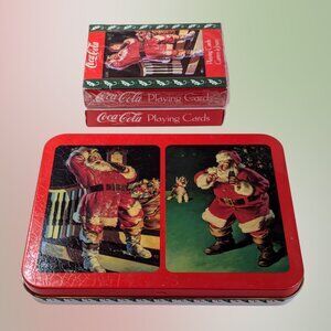 2 for $20 Vintage 1992 Coca-Cola Santa Nostalgia Playing Cards + Tin